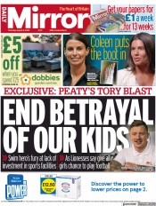 Daily Mirror front page for 4 August 2022