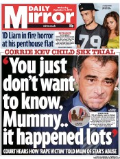 Daily Mirror Newspaper Front Page (UK) for 4 September 2013