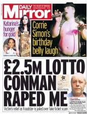 Daily Mirror (UK) Newspaper Front Page for 5 October 2019