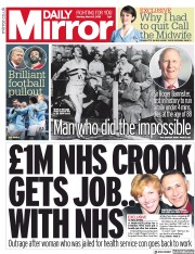 Daily Mirror (UK) Newspaper Front Page for 5 March 2018