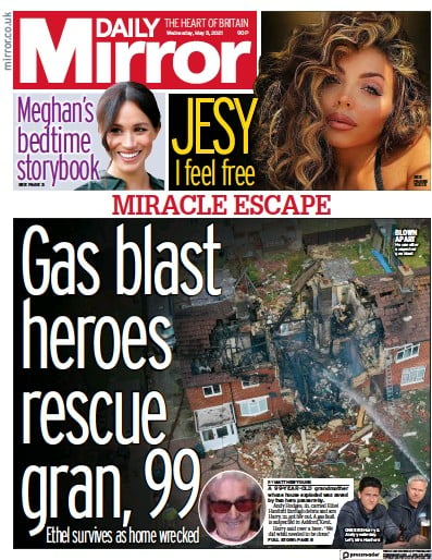 Daily Mirror Newspaper Front Page (UK) for 5 May 2021