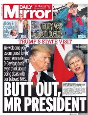 Daily Mirror (UK) Newspaper Front Page for 5 June 2019