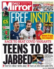 Daily Mirror (UK) Newspaper Front Page for 5 June 2021