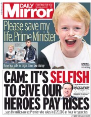Daily Mirror (UK) Newspaper Front Page for 5 July 2017
