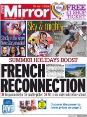 Daily Mirror (UK) Newspaper Front Page for 5 August 2021