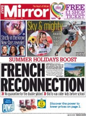 Daily Mirror (UK) Newspaper Front Page for 5 August 2021