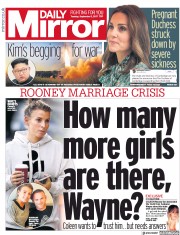 Daily Mirror (UK) Newspaper Front Page for 5 September 2017