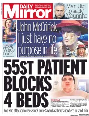 Daily Mirror (UK) Newspaper Front Page for 6 October 2018