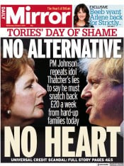 Daily Mirror (UK) Newspaper Front Page for 6 October 2021