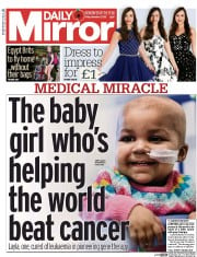 Daily Mirror (UK) Newspaper Front Page for 6 November 2015