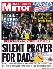 Daily Mirror (UK) Newspaper Front Page for 6 November 2020
