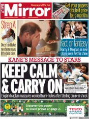Daily Mirror front page for 6 December 2022