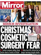 Daily Mirror front page for 6 December 2023