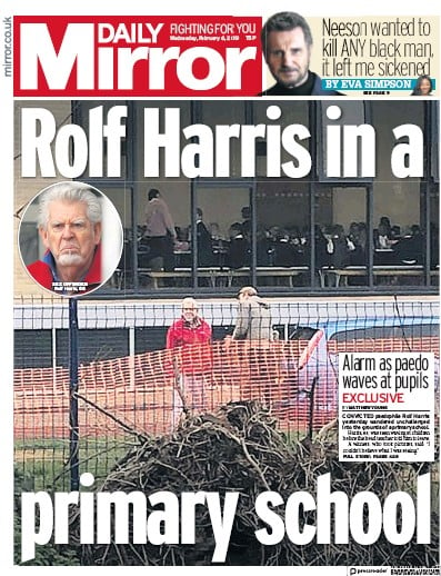 Daily Mirror Newspaper Front Page (UK) for 6 February 2019