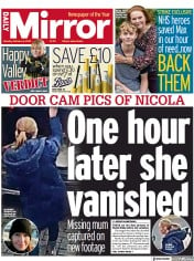 Daily Mirror front page for 6 February 2023
