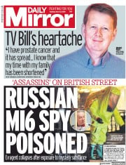 Daily Mirror (UK) Newspaper Front Page for 6 March 2018