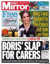Daily Mirror (UK) Newspaper Front Page for 6 March 2021