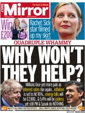 Daily Mirror front page for 6 May 2022