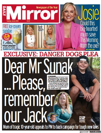 Daily Mirror Newspaper Front Page (UK) for 6 June 2023