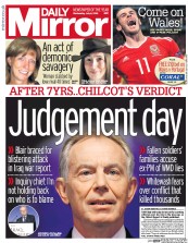 Daily Mirror (UK) Newspaper Front Page for 6 July 2016