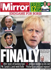 Daily Mirror (UK) Newspaper Front Page for 6 July 2022