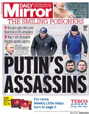 Daily Mirror (UK) Newspaper Front Page for 6 September 2018