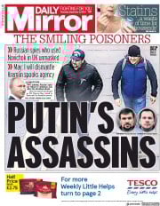 Daily Mirror (UK) Newspaper Front Page for 6 September 2018