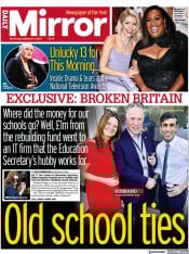 Daily Mirror (UK) Newspaper Front Page for 6 September 2023