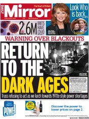 Daily Mirror (UK) Newspaper Front Page for 7 October 2022