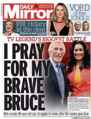 Daily Mirror (UK) Newspaper Front Page for 7 November 2016