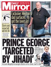 Daily Mirror (UK) Newspaper Front Page for 7 December 2017