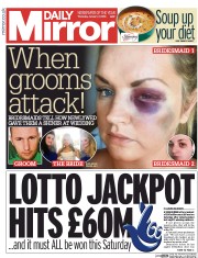 Daily Mirror (UK) Newspaper Front Page for 7 January 2016