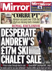 Daily Mirror front page for 7 January 2022