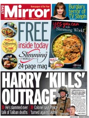 Daily Mirror (UK) Newspaper Front Page for 7 January 2023