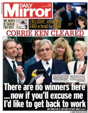 Daily Mirror (UK) Newspaper Front Page for 7 February 2014