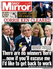 Daily Mirror Newspaper Front Page (UK) for 7 February 2014