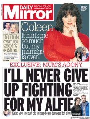 Daily Mirror (UK) Newspaper Front Page for 7 February 2018