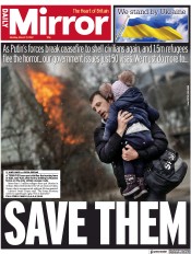 Daily Mirror (UK) Newspaper Front Page for 7 March 2022