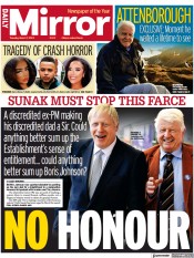 Daily Mirror (UK) Newspaper Front Page for 7 March 2023