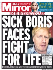 Daily Mirror (UK) Newspaper Front Page for 7 April 2020