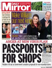 Daily Mirror (UK) Newspaper Front Page for 7 April 2021