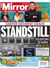 Daily Mirror (UK) Newspaper Front Page for 7 April 2023