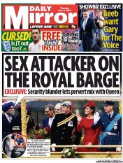 Daily Mirror Newspaper Front Page (UK) for 7 June 2012