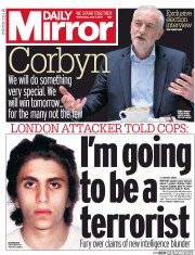 Daily Mirror (UK) Newspaper Front Page for 7 June 2017
