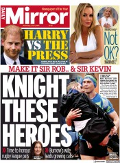 Daily Mirror (UK) Newspaper Front Page for 7 June 2023