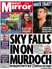 Daily Mirror (UK) Newspaper Front Page for 7 July 2011