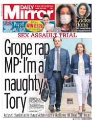 Daily Mirror (UK) Newspaper Front Page for 7 July 2020