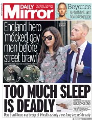 Daily Mirror (UK) Newspaper Front Page for 7 August 2018