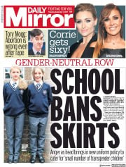 Daily Mirror (UK) Newspaper Front Page for 7 September 2017