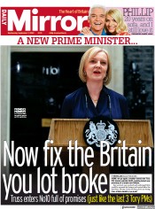 Daily Mirror (UK) Newspaper Front Page for 7 September 2022